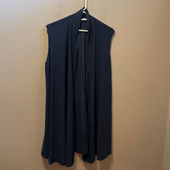 Bryn Walker Microfiber Jersey Sebastian Vest Size Large Navy Lagenlook New‎ - Picture 1 of 8